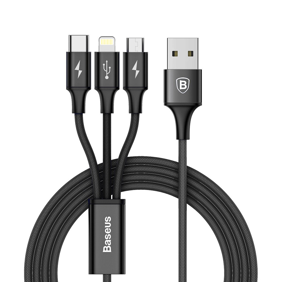Baseus Rapid 3 In 1 Type C Lightning Micro USB Charging Cable
