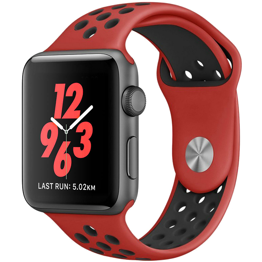 Sports Plus Silicone Band - Apple Watch 42mm - Red / Black