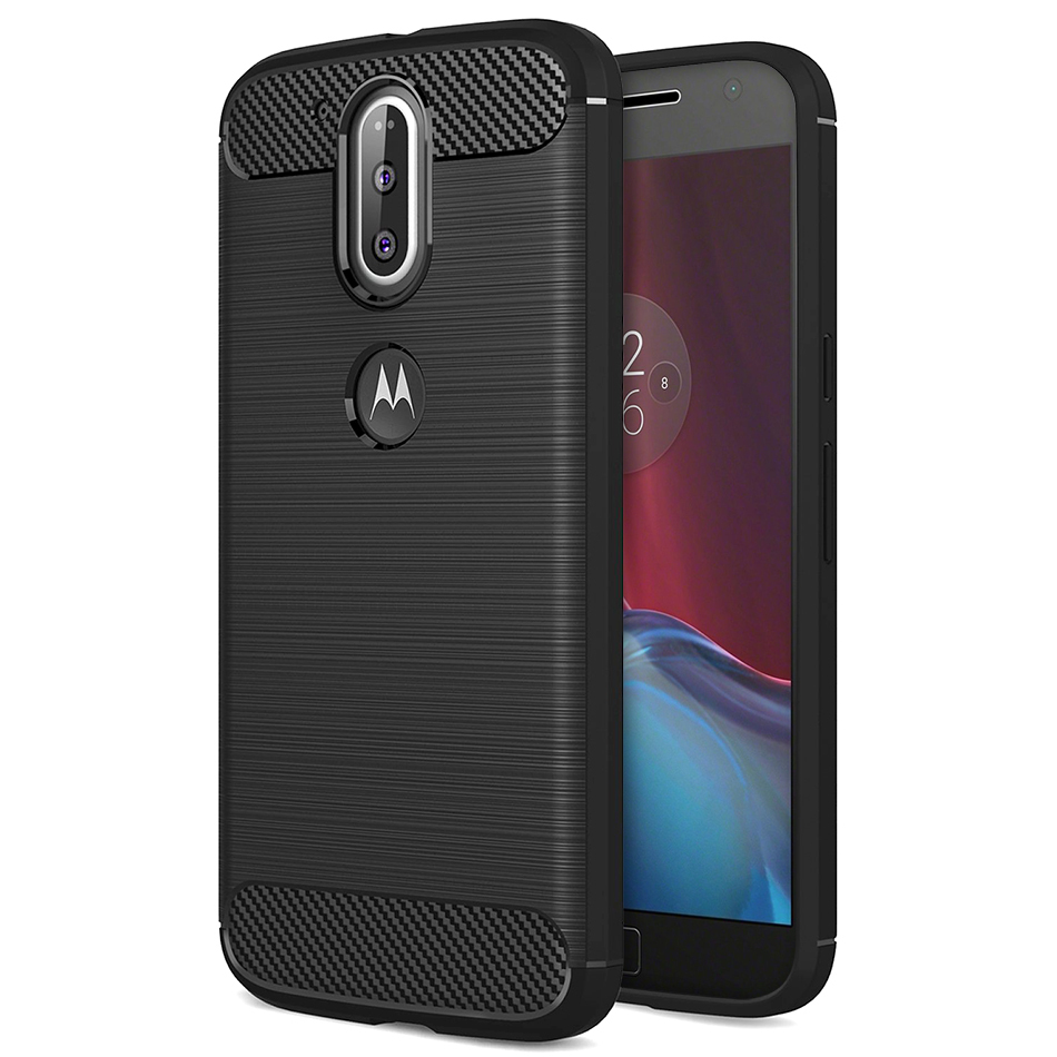 voorwoord advies Senaat Flexi Slim Carbon Fibre Case for Motorola Moto G4 Plus (Black)
