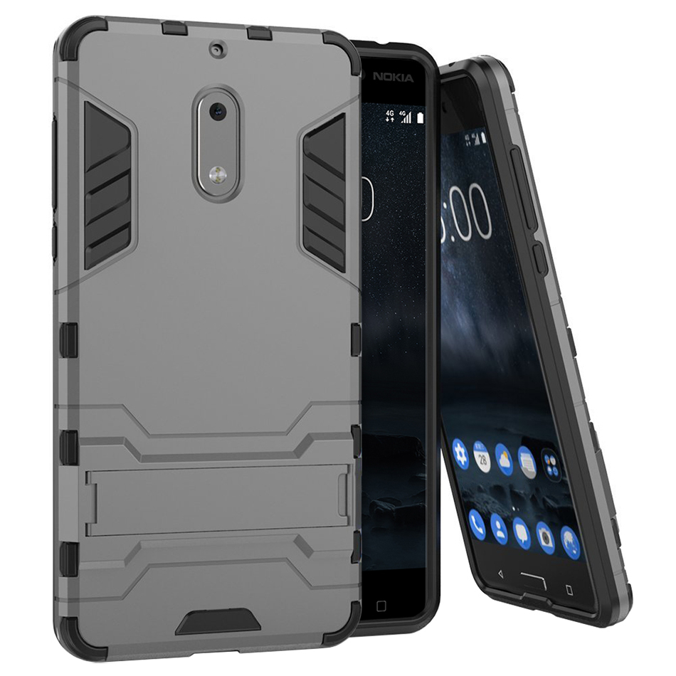 Slim Armour Tough Shockproof Case - Nokia 6 (Silver)