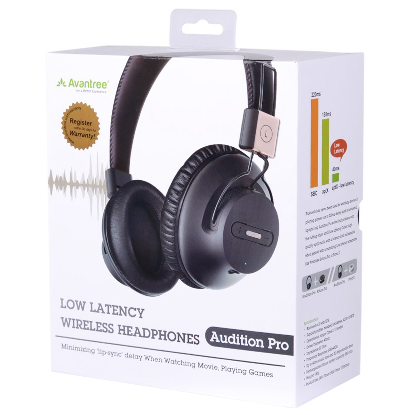 Avantree Audition Pro Low Latency Bluetooth 4.1 Headphones (aptX)