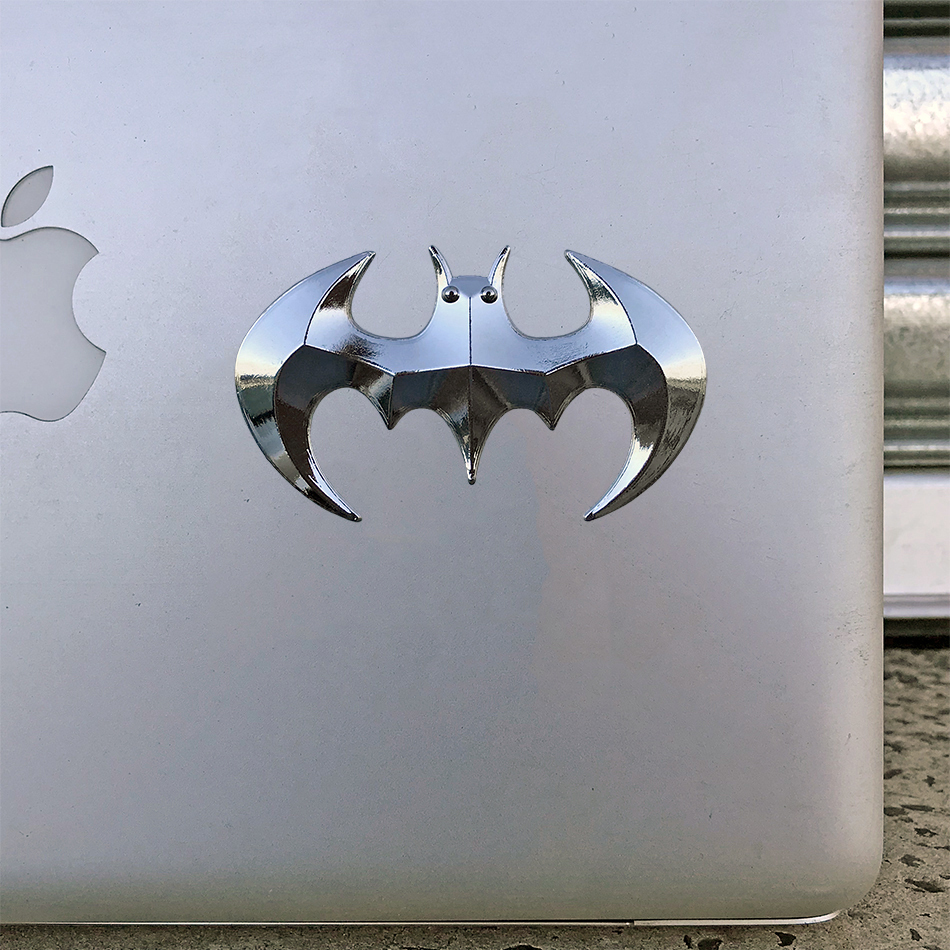 Batman Superhero Logo Car Chrome Badge (Silver)