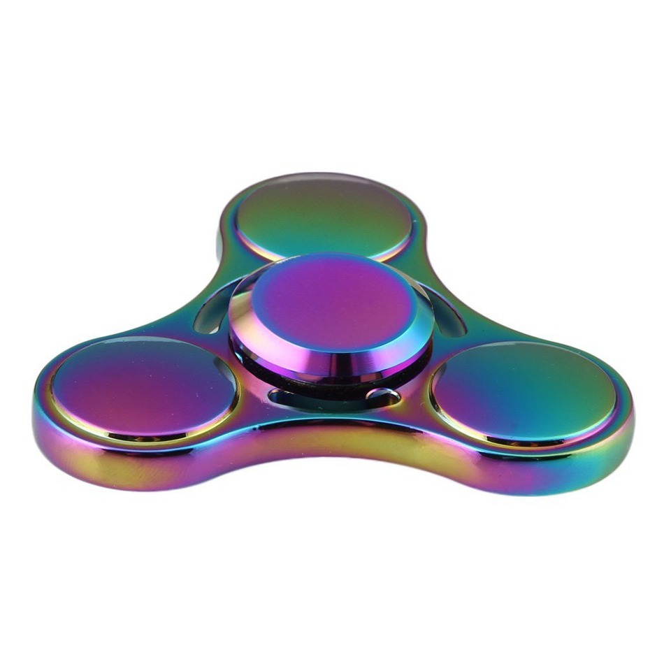 The Zinc Alloy Rainbow Fidget Spinner features a unique 3-sided Orb 