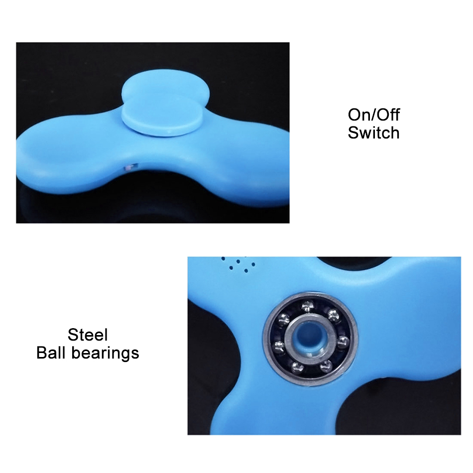 Bluetooth Fidget Spinner Speaker And Colour Led Light Blue