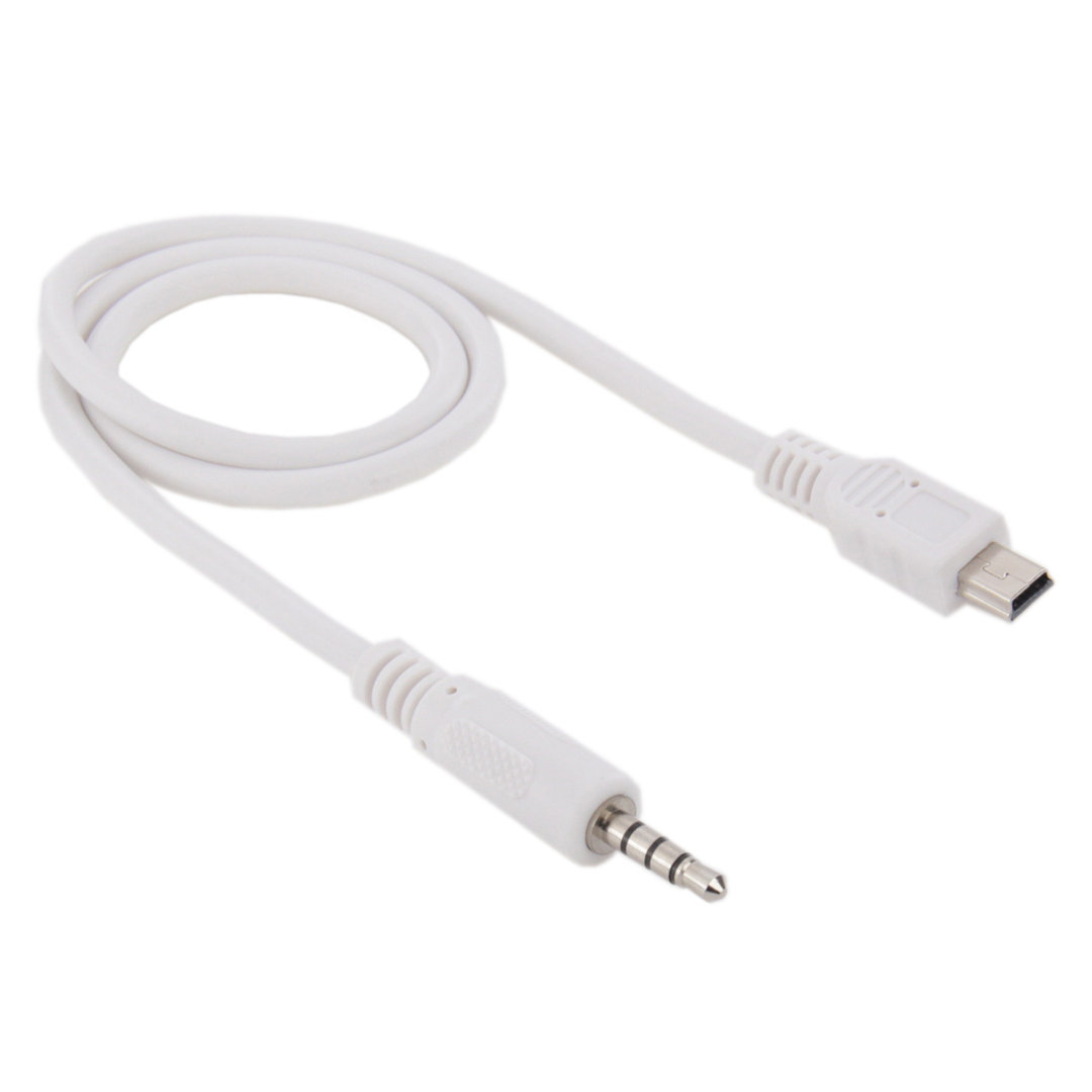 Mm Auxiliary Jack Male To Mini Usb Audio Cable White