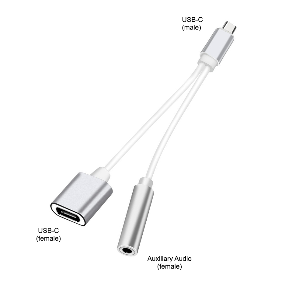 Usb C Type C To 35mm Headphone Audio Adapter Charging Cable
