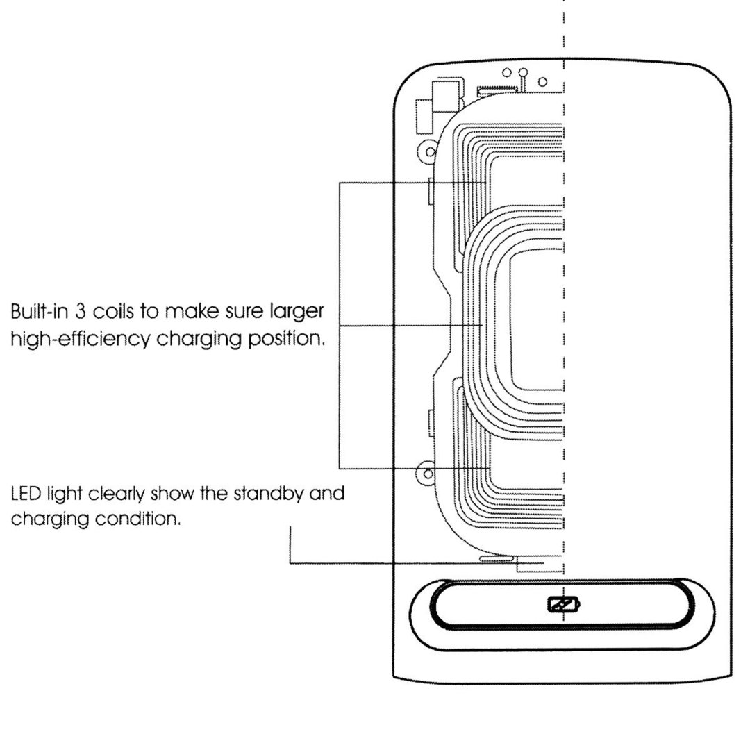 qi wireless charging stand with 3 coils black 12