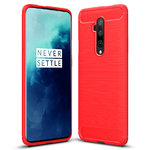 Flexi Slim Carbon Fibre Case for OnePlus 7T Pro - Brushed Red