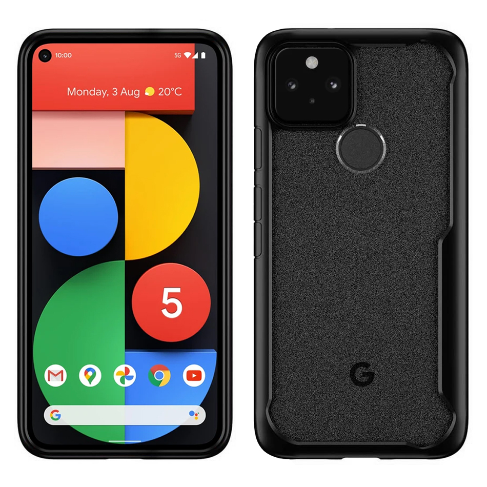 Hybrid Fusion Shockproof Case for Google Pixel 5 (Black)