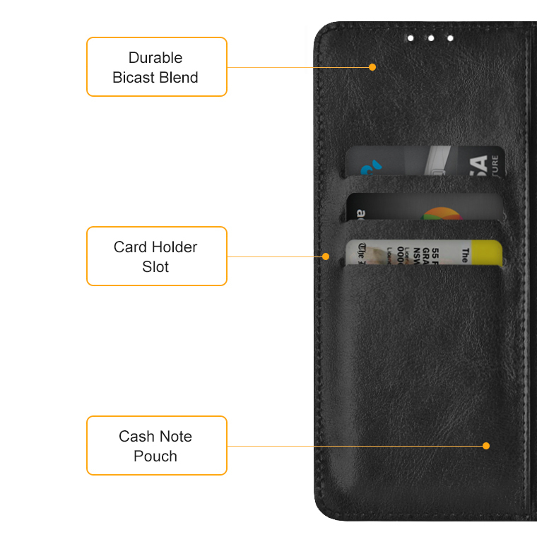 Leather Wallet Case for Nokia G10 (Black)