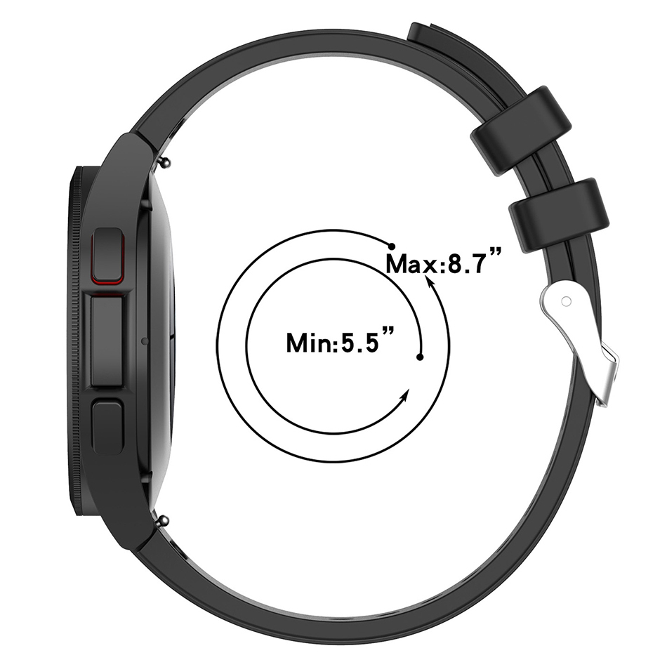 Sport Silicone Strap Band for Galaxy Watch6 / 5 Pro / 4 (Black)
