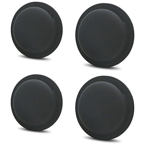 (4-Pack) Silicone Stick-On Sleeve Case / Adhesive Mount Holder for Apple AirTag - Black
