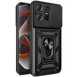 Heavy Duty Shockproof Case / Slide Camera Cover for Motorola Edge 50 Pro - Black