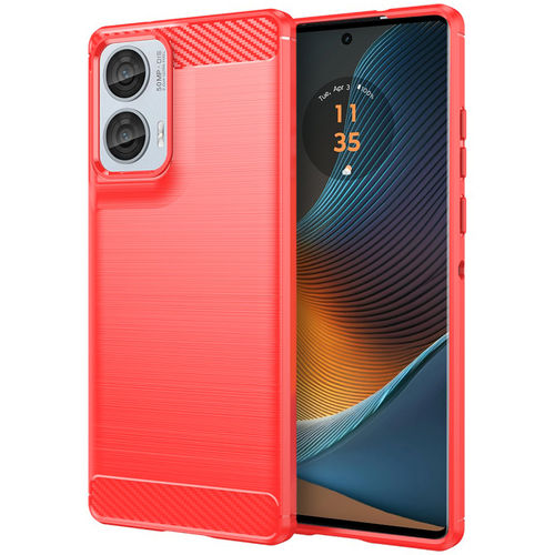 Flexi Slim Carbon Fibre Case for Motorola Edge 50 Fusion - Brushed Red