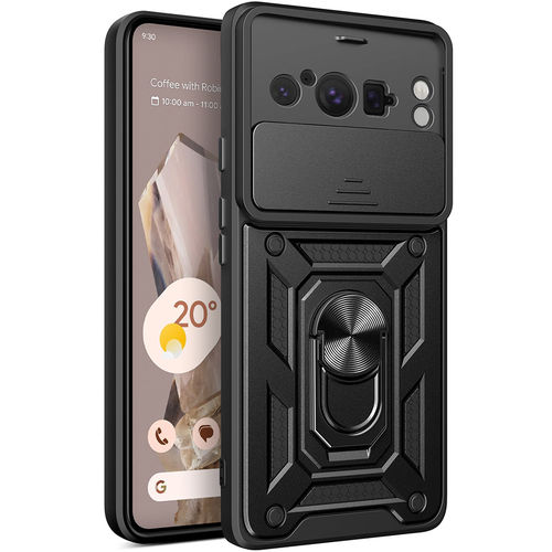 Heavy Duty Shockproof Case / Slide Camera Cover for Google Pixel 8 Pro - Black