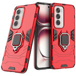 Slim Armour Tough Shockproof Case / Ring Holder Stand for Oppo Reno12 Pro 5G - Red