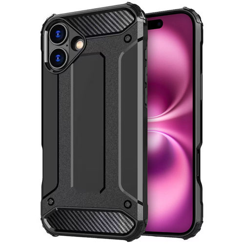 Military Defender Tough Shockproof Case for Apple iPhone 16 - Black