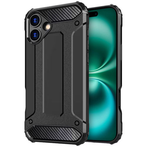 Military Defender Tough Shockproof Case for Apple iPhone 16 Plus - Black