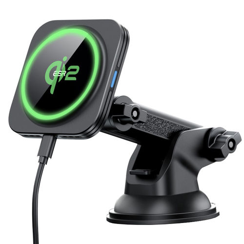 ESR HaloLock Qi2 MagSafe Suction Cup Car Mount / 15W Magnetic Wireless Charger / Phone Holder