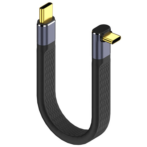 Up / Down (240W) USB4 Type-C (PD) Flat Charging Cable (14cm) for Phone / Tablet / Laptop