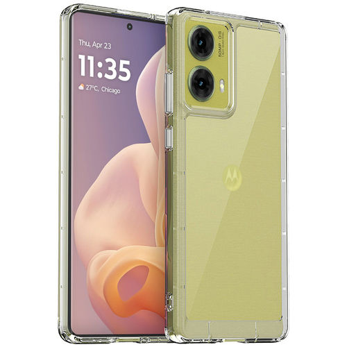 Hybrid Acrylic Tough Shockproof Case for Motorola Moto G85 - Clear (Frame)