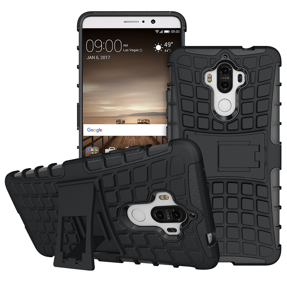 Dual Layer Rugged Tough Case For Huawei Mate 9 Black