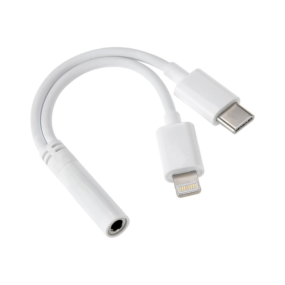 Lightning & USB Type-C to  Headphone Jack Adapter Cable