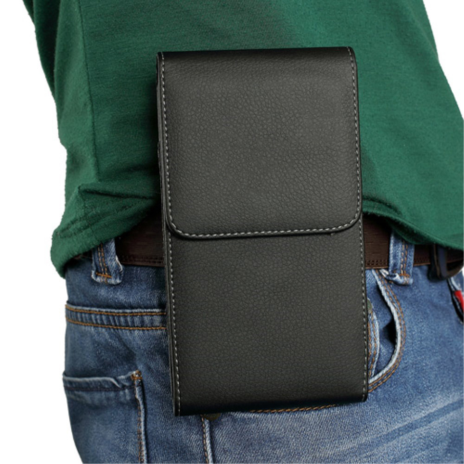 Executive Large Vertical Leather Pouch / Belt Clip Phone Case