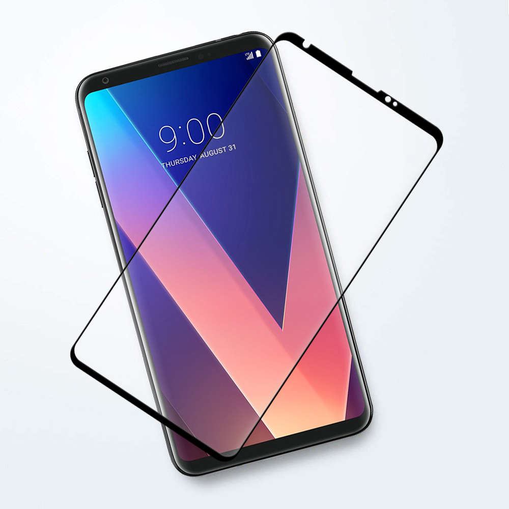 3D Curved Tempered Glass Screen Protector for LG V30+ (Black)