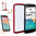 Orzly Fusion Bumper Case for Google Nexus 5 - Red (Clear)