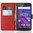 Orzly Leather Wallet Flip Case for Motorola Moto G 3rd Gen - Red