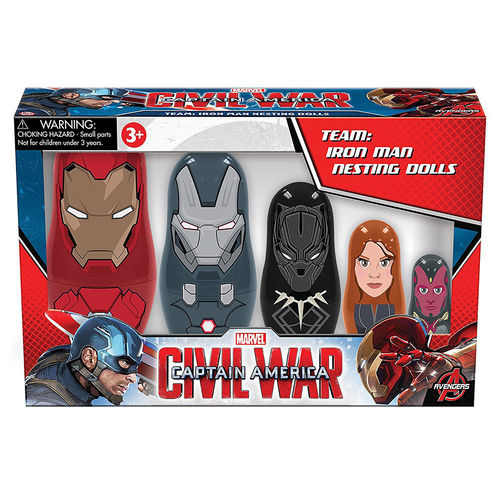 PPW Toys Marvel Team Iron Man Civil War Nesting Dolls (5-Cup Set)
