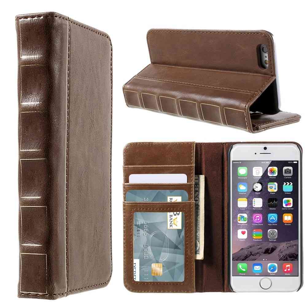 Vintage Book Leather Wallet Case Apple Iphone 6s Plus