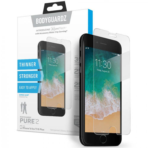 BodyGuardz Tempered Glass Screen Protector for iPhone 8 Plus / 7 Plus