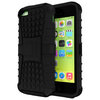 Dual Layer Rugged Tough Shockproof Case & Stand for Apple iPhone 5c - Black